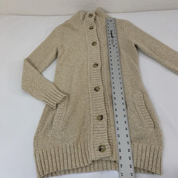 Lauren Ralph Lauren Cardigan Sweater XS Chunky Knit Cotton Rabbit Quiet Luxury - Picture 6 of 7